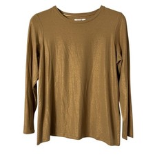 NWT Chicos Womens Long Sleeve Cool Foil Layering Tee Top Blouse Size 2 Large picture