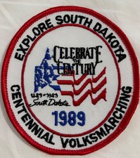 Vintage  1989 Volksmarch South Dakota Centennial Patch picture