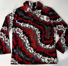VTG Womens DEVON Tiger Psychedelic Polyester Shirt Top 1970s GROOVY HIPPIE CORE picture