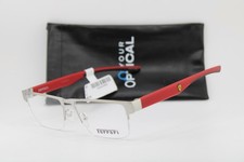 NEW FERRARI FZ 7007 107 GUNMETAL RED BLACK AUTHENTIC EYEGLASSES 55-17 picture