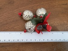 Vintage Kugel-Like 3 Heavy Glass Walnut Ornaments Arrangement Czech W/ Mushroom picture
