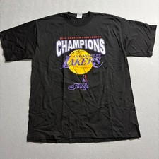 Vintage 2004 Los Angeles Lakers Western Conference Champions Shirt Mens XL Black picture