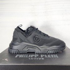 Philipp Plein Trainer Sneakers Mens Size 9 Black Predator Active USC0399 picture