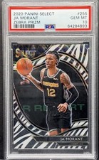 2020-21 PANINI SELECT JA MORANT #255 COURTSIDE ZEBRA PSA 10 🔥🔥🔥 picture