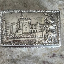 1886 Taylor & Perry Sterling Silver Windsor Castle Top Snuff Box Birmingham picture