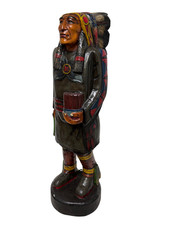 WOODEN LOOK OUT CIGAR INDIAN CHIEF WARRIOR WESTERN 3' STATUE NATIVE AMERICAN picture