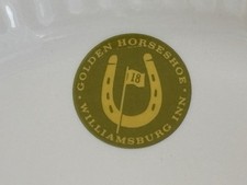 Vtg Mayer China Plates Golden Horseshoe Williamsburg 12 Pcs. Set New Old Stock picture