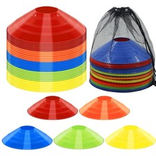 Jyongmer 30 PCS Disc Cones Training with Carry Bag Multi-Color-30 Pack picture