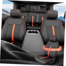 for Ford F150 Seat Covers: 2015-2026 SuperCrew/Crew Cab, Full Set Black/Red picture