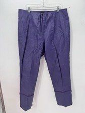 Vintage Metrostyle Purple Genuine Leather Pants Size 20 Zip Off Convertible Y2K picture