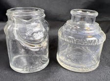 Pair of VTG ATQ Ink Bottles with Reservoir Well WATERMANS INK & Pat'd 1759866 picture