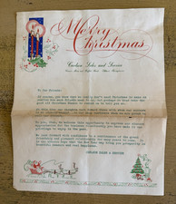 Vintage Elkland Pennsylvania Christmas Letter Carlson Sales And Service DAMAGE picture