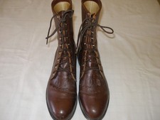 Justin Men’s Kiltie 506 Western Roper Lace Up Boots Brown Size 10 D picture
