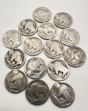 VINTAGE United States Coin Lot of 15 Buffalo Nickels 1913-1938 Dateless Fast Sh picture