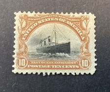 US Scott #299 1901 10¢ Pan-American Ocean Liner MH Original Gum  Description: picture