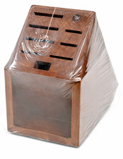 Knife Storage Block Wusthof Crafter 9 Slot Smoked Oak Hardwood Countertop New picture