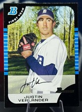 2005 Bowman First Year Justin Verlander Detroit Tigers RC #174 Base picture