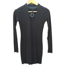 Material girl juniors rib-knit cutout bodycon dress Black MEDIUM picture