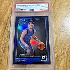 Panini 2018-19 Donruss Optic Luka Dončić Rated Rookie Purple #177 PSA 8 picture