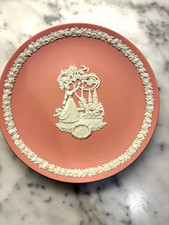 Wedgwood Pink & White Jasperware Mary Kay Cosmetics 1983 Bas-Relief Plate picture