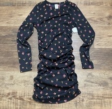 NWT ABOUND Long Sleeve Ruched Sheath Dress In Black Size S picture