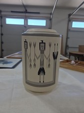 Nandi Handpainted Ceramic Vase with Geometric Figures 8.5