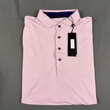 Greyson Golf Shirt Polo Chest Logo Sleeve Large Sunrise Nylon Spandex MSRP $118 picture