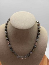 Pre-Owned Sabika Pink and Gray Candy Crystal Necklace picture