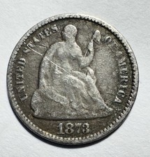 1873-P Seated Liberty Silver Half Dime H10C Philadelphia Mint -1751 picture
