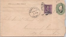 Cuba 1899 2c Washington Stationery Env + 3c Jackson Overprint to Dominican Rep picture