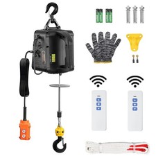 VEVOR 3-in-1 Electric Hoist Winch, 1100lbs 1500W Portable Power 3in1, Black picture
