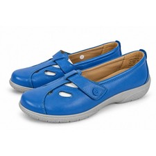 Hotter Nirvana EXF Blue Leather Mary Jane Comfort Shoes Womens 8.5 Wide picture