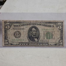 1934 $5 Five Dollars Federal Reserve Note New York B11738112A picture