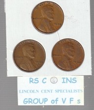 1940 1940D 1940S/1941 1941D 1941S/1942 1942D 1942S~ LINCOLN CENTS  V F CONDITION picture