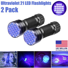 2x UV Ultra Violet LED Flashlight Blacklight Light 395 NM Inspection Lamp Torch picture