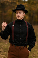ThePirateDressing Steampunk Victorian Costume Seigneur Shirt [Black] picture