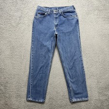 Vintage Lee 205 Jeans Mens 36x32 Blue Medium Wash Straight Denim USA 90s picture