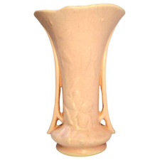 Vintage Nelson McCoy Pink Art Nouveau Handled Vase Cottage, American Pottery picture