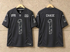 Nike Cincinnati Bengals Ja'Marr Chase #1 Salute to Service Jersey Black picture
