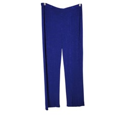 Chico's Travelers 2 Cobalt Blue Pants Pull On Straight Leg Stretch slinky Large picture