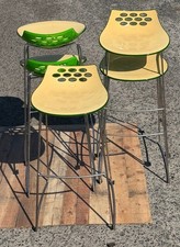 Lot 5 Calligaris JAM Bar Stools Green Yellow Modern Italian Counter Chairs picture