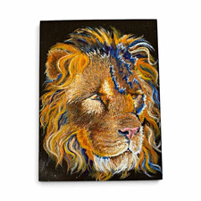 Original Painting Lion Head Painting Animal Portrait Wall Art Unframed picture