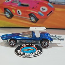 Vintage Hot Wheels Redline Swingin Wing Blue 1970 USA Original Wing & Button EX picture