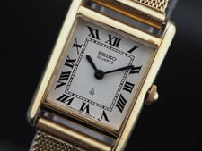 ▶️ Rare Vintage 1979 Seiko Tank 1400-5030 White Quartz Womens Watch JAPAN picture