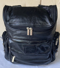 Frye Luxury Black Soft Thick Leather Large Backpack Bookbag Rucksack picture