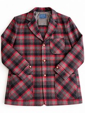 VTG Pendleton Jacket Mens M Red Plaid Chore Blazer 3 Pocket Button Up Wool picture