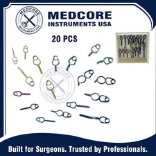 Aneurysm Clips Neurosurgery 20 Pcs Set Titanium Premium Quality Clips With Box picture