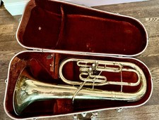 Vintage Olds Ambassador Baritone Horn 3 Valve Brass + Case Fullerton CA Untested picture