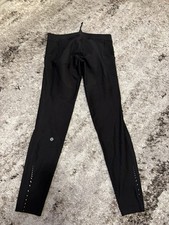 EUC LULULEMON Men Medium SenseKnit Running Tight Legging Pants Black Reflective  picture