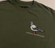 Antihero Skateboards Pigeon Logo Green T-Shirt MEDIUM Skater Grunge Punk Deck picture